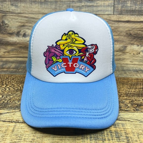Victory Sour Monkey Mens Trucker Hat Blue Snapback Brewing Company Beer Cap - Picture 2 of 8